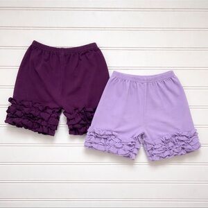 EUC Set of 2 Deep Plum & Soft Lavender Boutique Icing Ruffle Shorts